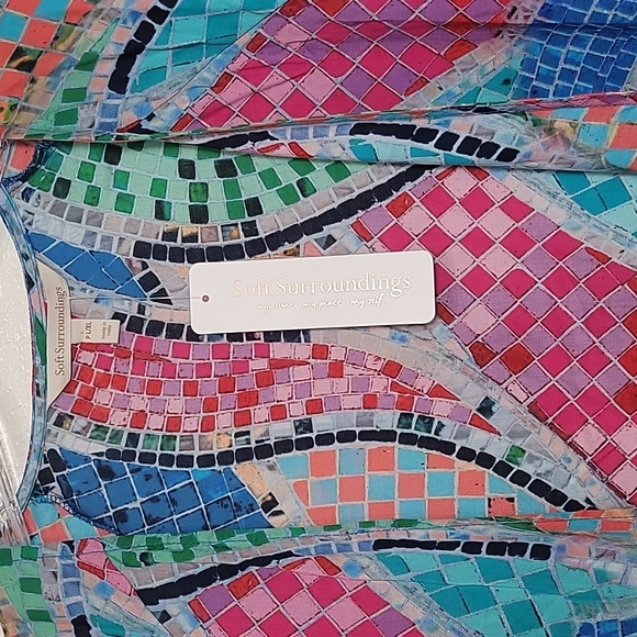 New Soft Surroundings multicolor Marvelous Mosaic topper/cover up women's PL/XL - Picture 2 of 12